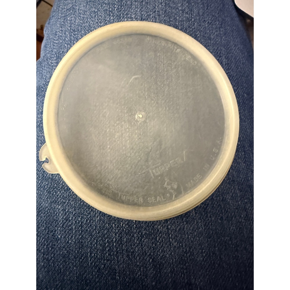 Tupperware Replacement Lid 215 Tupper Seal Round 4.25in Translucent Vintage USA
